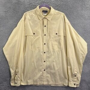 Patagonia Men's Shirt XL Yellow Button-Up Lightweight Outdoor Casual Long Sleeve